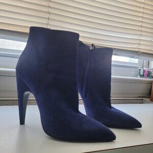 Prada blue suede ankle bootie